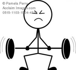 Clip Art Image of a Stick Figure Lifting Weights