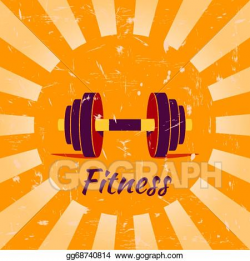 EPS Illustration - Vintage fitness poster background. Vector Clipart ...