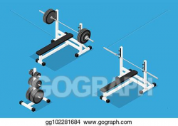 EPS Vector - Isometric gym equipment. Stock Clipart ...