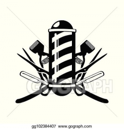 Vector Stock - Barber's pole with scissor, razor and old ...