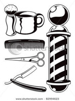 Royalty Free Clipart Image: Cartoon Barbershop Tools
