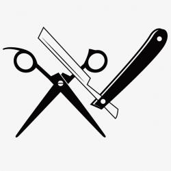 Vector Barber Tools, Hand Painted Barber Tools, Scissors, Razor PNG ...
