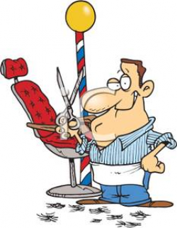 Cartoon of a Barber - Royalty Free Clipart Picture
