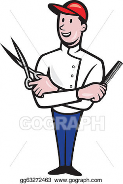 Vector Stock - Barber comb and scissors cartoon. Clipart ...