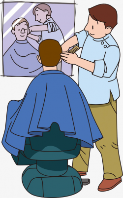 Cartoon Barber Shop Haircut, Cartoon, Barber Shop Barber, Two Men ...