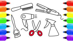 Exclusive Scissors Coloring Page How To Draw Accessories For Hair ...