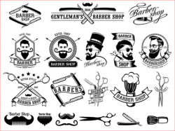 Barber Shop Vector Collection Beard Moustache Razor svg cdr