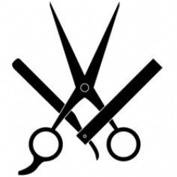 Hipster Barber Shop Scissors and Razor Vinyl Window Decal | Barber ...