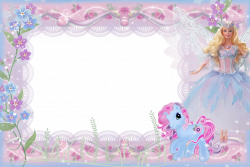 Girls Kids Transparent Frame with Barbie and Pony | Gallery ...