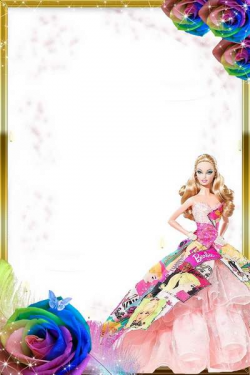 PSD Frame with a Barbie doll free download. Transparent PNG Frame ...