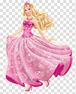 Barbie and Friends, Barbie wearing pink dress transparent ...