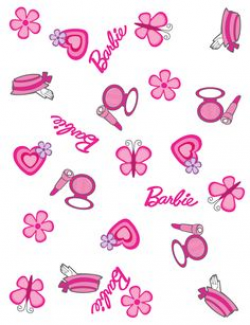 Fat Quarter- Barbie Fashion accessories - pink background- Made in ...