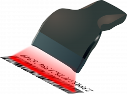 Clipart - Barcode scanner scanning barcode