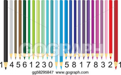 Vector Art - Color pencil barcode. Clipart Drawing gg58295847 - GoGraph
