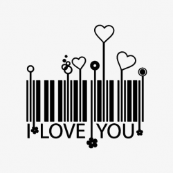 Creative Barcode, Black Barcode, Heart Shaped, I Love You PNG Image ...