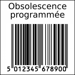 Clipart - Planned obsolescence barcode in squarre (French)