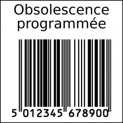 Planned obsolescence barcode in squarre (French) Clipart - Design Droide