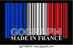 EPS Vector - French barcode flag. Stock Clipart Illustration ...
