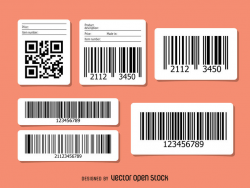 QR and barcode set - Vector download