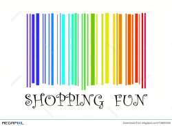 Shopping Fun With Barcode In Rainbow Colors Illustration 10800302 ...