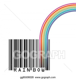 EPS Vector - Upc barcode with a rainbow . Stock Clipart ...