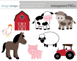 farm animal clip art graphics pig horse cows chicken sheep tractor ...