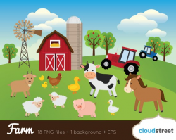 BUY 2 GET 1 FREE Farm Clipart / Farm Animal Clipart / barnyard ...