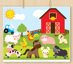 Farm Animals - Premium Vector SVG Clipart by MyClipArtStore