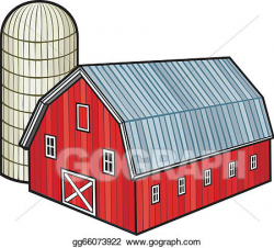 EPS Vector - Red barn and silo (barn and granary. Stock Clipart ...