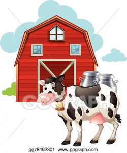 Vector Art - Barn and cow. Clipart Drawing gg78462301 - GoGraph