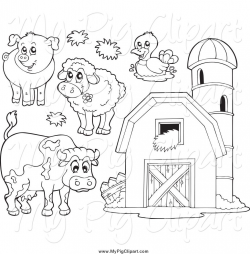 swine-clipart-of-black-and-white-farm-animals-and-a-barn-with ...