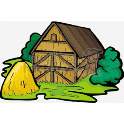 Royalty-Free Old Brown Barn with Golden Hay Stack 128275 vector clip ...