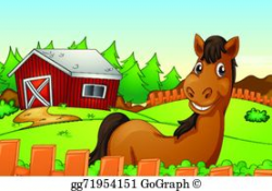 Horse Barn Clip Art - Royalty Free - GoGraph