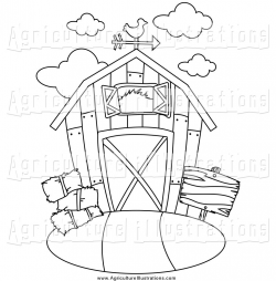 Agriculture Clipart of a Black and White Barn by BNP Design Studio ...