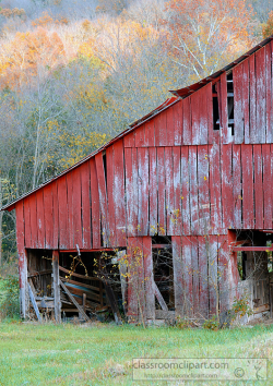 Farms Clipart- old-barn-fall-colors - Classroom Clipart