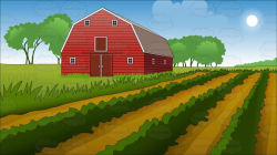 Farm Field And Barn Background | Fields
