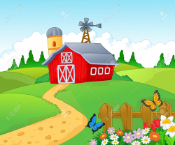 27656550-Farm-cartoon-background--Stock-Vector-landscape.jpg (1300 ...