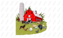 Red Barn Clip Art - Royalty Free Clipart - Vector Cartoon Drawing
