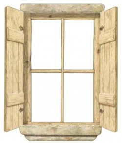 Exterior country barn window with open shutters | Minyatür ...