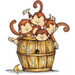 monkeys in a barrel | Cute graphics | Pinterest | Monkey, Barrels ...