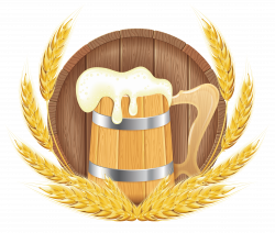 Oktoberfest Beer Barrel Mug and Wheat PNG Clipart Image | Gallery ...