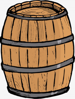 Cartoon Hand Painted Wooden Barrels, Brewed, Wine, Liqueur PNG Image ...