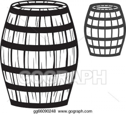 Vector Art - Old barrel (wooden barrel). Clipart Drawing gg66090248 ...