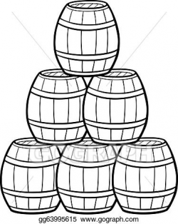 Vector Stock - Heap of barrels cartoon illustration. Clipart ...