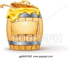 Vector Art - Wooden barrel full of honey. EPS clipart gg58491262 ...