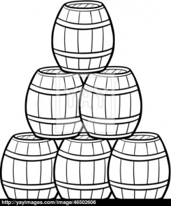 heap of barrels cartoon illustration vector | YayImages.com