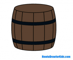 How to Draw a Barrel for Kids | HowtoDrawforKids