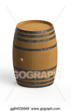 Drawing - Wooden oak barrel. Clipart Drawing gg64535949 - GoGraph