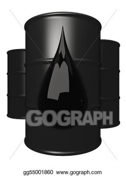 Stock Illustration - Oil drop and barrel. Clipart Drawing gg55001860 ...