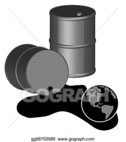 Drawing - Black fifty gallon barrels of spilled oil . Clipart ...
